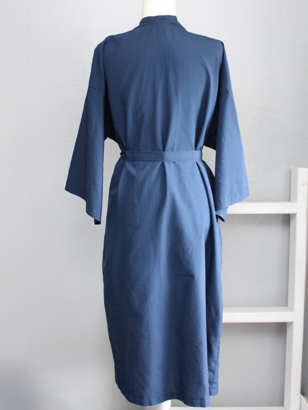 Christian Dior Monsieur Vintage Robe Kimono Navy Blue with Waist Belt One Size - Picture 2 of 5